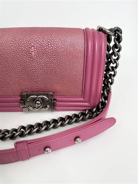 pink leather chanel galuchat boy bag|chanel bags for boys.